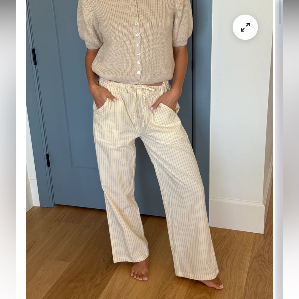 Women's Cream Striped Pants